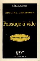 Couverture du livre « Passage a vide » de Dominique A.-L. aux éditions Gallimard