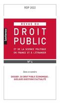 Couverture du livre « Revue du droit public et de la science politique en france et a l'etranger n 4-2022 - dossier : du d » de  aux éditions Lgdj