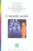 Couverture du livre « L'anxiété sociale » de Gerard Emilien aux éditions Mardaga Pierre