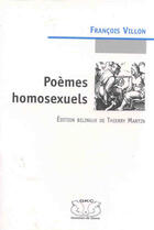 Couverture du livre « Poèmes homosexuels » de Francois Villon aux éditions Gaykitschcamp