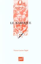 Couverture du livre « Baroque (10e ed) (le) » de Tapie Victor L. aux éditions Que Sais-je ?