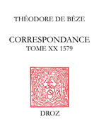 Couverture du livre « Correspondance » de De B Ze Th Odore aux éditions Librairie Droz