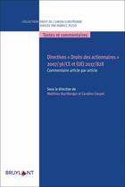 Couverture du livre « Directive concernant l'exercice de certains droits des actionnaires de sociétés cotées » de Matthieu Buchberger et Caroline Coupet aux éditions Bruylant