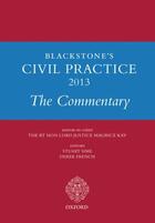 Couverture du livre « Blackstone's Civil Practice 2013: The Commentary » de Prof Stuart Sime aux éditions Oup Oxford