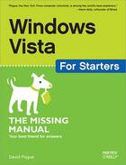 Couverture du livre « Windows Vista for Starters ; the missing manual » de Pogue David aux éditions O'reilly Media