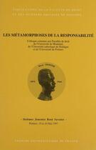 Couverture du livre « Metamorphoses de la responsabilite » de  aux éditions Puf