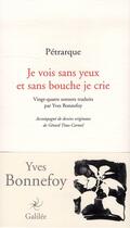 Couverture du livre « Je vois sans yeux et sans bouche je crie » de Petrarque aux éditions Galilee