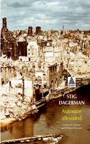 Couverture du livre « Automne allemand » de Stig Dagerman aux éditions Actes Sud