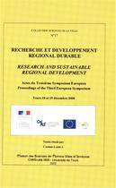 Couverture du livre « Recherche et développement régional durable » de Corinne Larrue aux éditions Pu Francois Rabelais