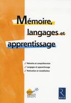 Couverture du livre « Mémoire, langages et apprentissage » de  aux éditions Retz