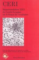 Couverture du livre « Recommandations 2003 du comite europeen sur le risque d'irradiation » de  aux éditions Frison Roche