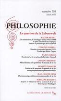 Couverture du livre « Revue philosophie n.108 : la question de la Lebenswelt (hiver 2010) » de Revue Philosophie Minuit aux éditions Minuit