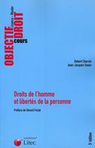 Couverture du livre « Droits de l'homme et des libertes de la personnes objectif droit cours » de Charvin/Sueur aux éditions Lexisnexis