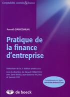 Couverture du livre « Pratique de la finance d'entreprise » de Damodaran aux éditions De Boeck Superieur