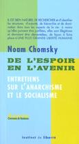 Couverture du livre « De l'Espoir en l'Avenir : Ancienne Édition » de Noam Chomsky aux éditions Agone