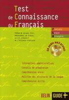 Couverture du livre « Test de connaissance du français » de Jean-Louis Boursin aux éditions Belin Education