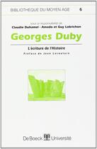 Couverture du livre « Georges Duby » de Guy Lobrichon aux éditions De Boeck Superieur