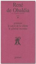 Couverture du livre « Théâtre Tome 1 » de Obaldia Rene aux éditions Grasset