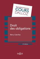 Couverture du livre « Droit des obligations (15e édition) » de Remy Cabrillac aux éditions Dalloz