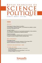 Couverture du livre « Revue francaise de science politique t70-2 » de  aux éditions Presses De Sciences Po