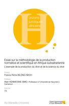 Couverture du livre « Essai sur la méthodologie de la production normative et scientifique en Afrique subsaharienne : L'exemple de la production du droit et de la science du droit » de Francis Riche Bilong Nkoh aux éditions Pu D'aix Marseille