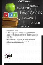 Couverture du livre « Strategies de l'enseignement-apprentissage de la production ecrite » de Konte-A aux éditions Presses Academiques Francophones