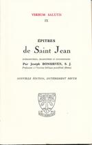 Couverture du livre « Épîtres de saint Jean » de Joseph Bonsirven aux éditions Beauchesne
