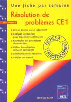 Couverture du livre « Résolution de problèmes ; CM1 » de Jean-Luc Caron aux éditions Retz