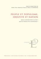 Couverture du livre « Peuple et populisme, identite et nation - quelle contribution a la paix ? quelles perspectives europ » de Dembinski/Feix/Thiel aux éditions Pu De Strasbourg