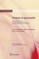 Couverture du livre « Filiation et parentalité » de  aux éditions Bruylant