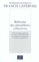Couverture du livre « Reforme des procedures collectives » de  aux éditions Lefebvre