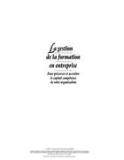 Couverture du livre « La gestion de la formation en entreprise ; pour préserver et accroître le capital compétence de votre organisation » de Patrick Rivard aux éditions Pu De Quebec