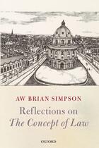 Couverture du livre « Reflections on 'The Concept of Law » de Simpson A W Brian aux éditions Oup Oxford