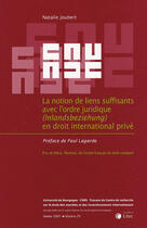 Couverture du livre « Notion de liens suffisants avec l ordre juridiq ue (inlandsbeziehung) en droit international prive » de Joubert Natalie aux éditions Lexisnexis