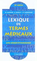 Couverture du livre « Lexique de termes medicaux » de Lacombe aux éditions Lamarre