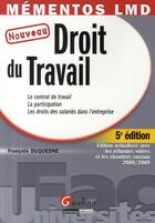 Couverture du livre « Droit du travail (5e édition) » de Francois Duquesne aux éditions Gualino