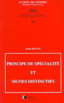 Couverture du livre « Principe de specialite et signes distinctifs » de Bouvel Adrien aux éditions Lexisnexis