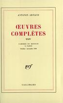 Couverture du livre « Oeuvres complètes (Tome 24) » de Antonin Artaud aux éditions Gallimard