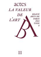 Couverture du livre « La valeur de l'art » de  aux éditions Ensba