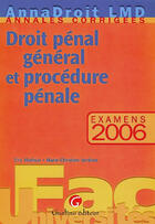 Couverture du livre « Annadroit 2006. droit penal et procedure penale (édition 2006) » de Eric Mathias aux éditions Gualino