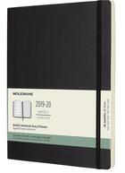 Couverture du livre « Agenda 18 mois semainier ; très grand format noir souple (édition 2019/2020) » de  aux éditions Moleskine