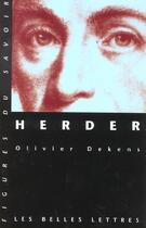 Couverture du livre « Herder » de Olivier Dekens aux éditions Belles Lettres