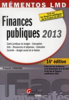 Couverture du livre « Finances publiques (édition 2013) » de Francois Chouvel aux éditions Gualino