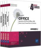 Couverture du livre « Microsoft Office (versions 2019 et Office 365) ; coffret de 4 livres : Word, Excel, PowerPoint et Outlook » de  aux éditions Eni