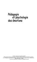 Couverture du livre « Pédagogie et psychologie des émotions ; vers la compétence émotionnelle (édition 2005) (édition 2005) » de Marie-France Daniel et Louise Lafortune aux éditions Presses De L'universite Du Quebec