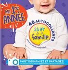 Couverture du livre « Ma 1re année ; 48 autocollants pour le ventre de bébé » de Corinne Delporte et Margie And Jimbo aux éditions Crackboom