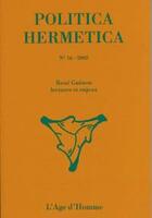 Couverture du livre « Rene guenon, lectures et enjeux » de Politica Hermetica 1 aux éditions L'age D'homme