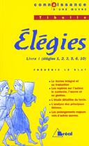 Couverture du livre « Elegies (tibulle) » de  aux éditions Breal