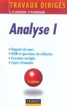 Couverture du livre « Analyse 1 (3e édition) » de Jean-Pierre Lecoutre et Philippe Pilibossian aux éditions Dunod