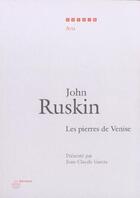 Couverture du livre « Pierres De Venise (Les) » de John Ruskin aux éditions Hermann